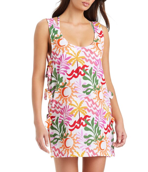 サンクチュアリー レディース トップス ワンピース A ライン Sanctuary Zodiac Beach Scoop Neck Side Tie A-Line Swim Cover-Up Dress Multi マルチカラー｜ReVida 店
