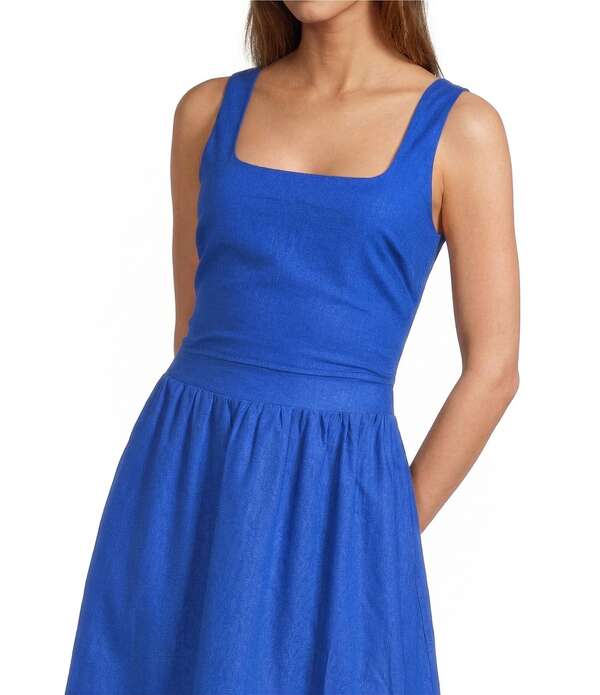 シュガーリップス レディース トップス シャツ ノースリーブ シャーリング Sugarlips Epsie Square Neck Sleevelessmocked Coordinating Crop Top Cobalt コバルト