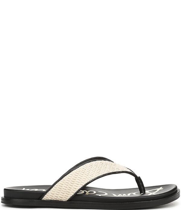 サムエデルマン レディース シューズ サンダル Sam Edelman Lila Raffia Thong Flip Flops Linen/Black ブラック