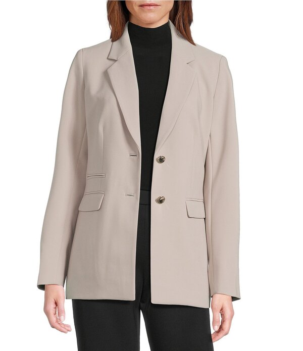 アンクライン レディース アウター 厚地の外套 スポーツジャケット Anne Klein Three Pocket Long Sleeve Notch Collar Blazer Porcini レディースファッション-コート・ジャケット