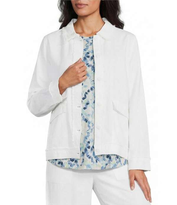 ウエストバウンド レディース アウター コート リネン ジャケット Westbound Linen-Blend Long Sleeve Button Front Jacket White ホワイト