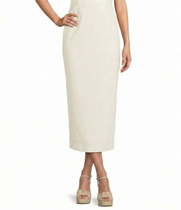 アントニオ メラーニ レディース ボトムスカート ミディ リネン Antonio Melani Lettie Woven Linen High Rise Pencil Coordinating Midi Skirt Ivory アイボリー|ReVida 店