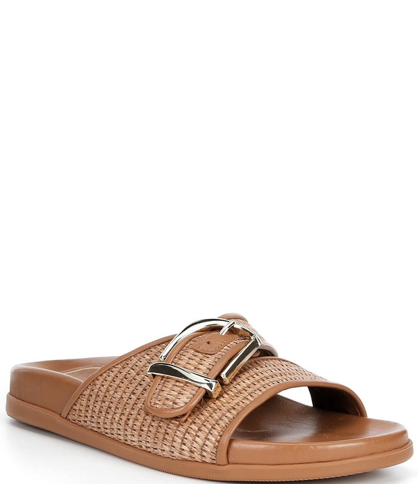 アントニオ メラーニ レディース シューズ パンプス サンダル Antonio Melani Abilene Raffia Buckled Flat Sandals Ibiza Nude