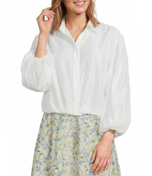 アストール レディース トップス シャツ バルーンスリーブラウス ASTR the Label Cordey V-Neckline Long Balloon Sleeve Blouse White ホワイト