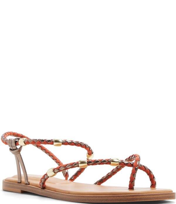 アルド レディース シューズ サンダル ALDO Loucinda Braided Beaded Flathong Sandals Red/Bronze レッド