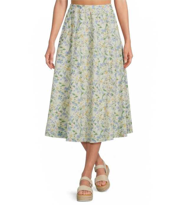 アストール レディース ボトムスカート フラワー柄 プリント ミディ フラワー ASTR the Label Wylda Floral Print Coordinating Midi Skirt Blue Green ブルー