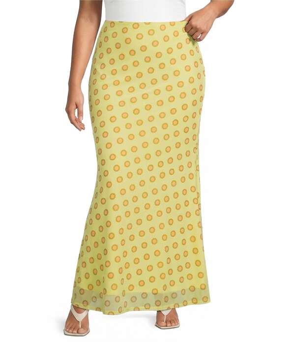 エーエフアールエム レディース ボトムスカート プリント メッシュ マキシ AFRM Tegan Deco Dot Printed Mermaid Mesh Coordinating Maxi Skirt Deco Dot