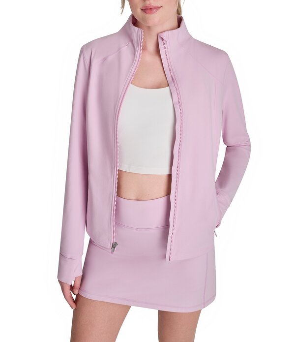 ダナキャラン レディース アウター コート スタンドネック スエード ジャケット DKNY Sport by Donna Karan Coordinating Sueded Compression Funnel Neck Long Sleeve Zip Front Jacket Pink Lavender ピンク 19,860円