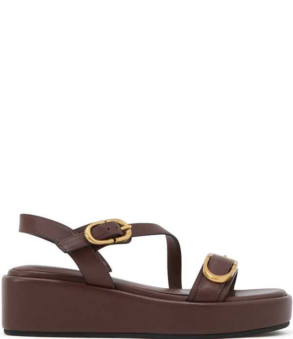 レイス レディース シューズ サンダル プラットフォーム レザー Reiss Nyla Leather Buckle Platform Sandals Chocolate チョコレート