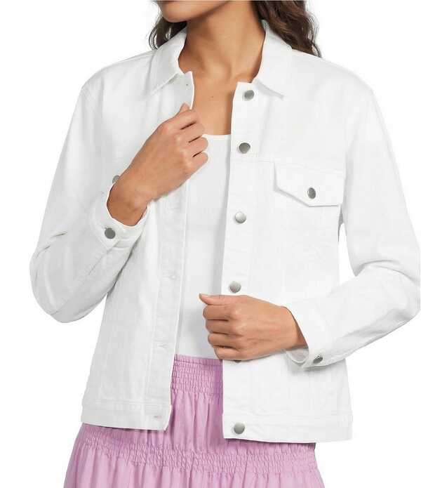 エイリーンフィッシャー レディース アウター コート コットン デニム ジャケット Eileen Fisher Organicotton Blendenim Point Collar Long Sleeve Denim Jacket White ホワイト 43,080円