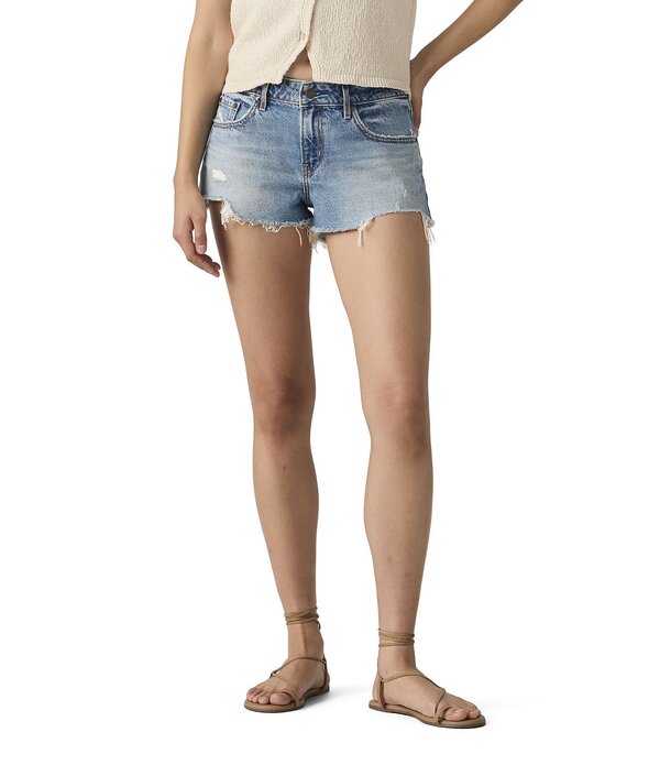 リーバイス レディース ボトムス ハーフパンツ・ショーツ ショートパンツ デニム ローライズ Levi'sR Low-Rise Frayed Hem Denim Shorts Excuse Me デニム