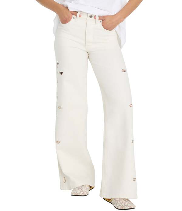 グッドアメリカン レディース ボトムス デニムパンツ アンクル ジーンズ Good American Good Waist High-Rise Palazzo Ankleyelet Denim Jeans White ホワイト