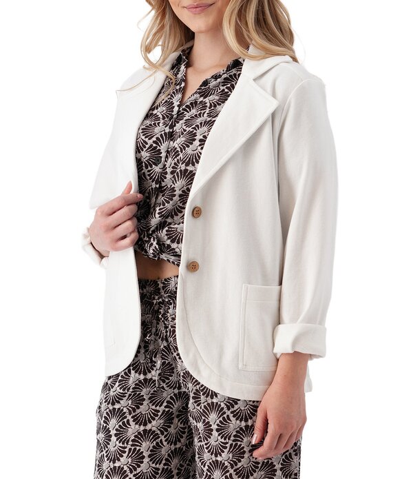 アベンチュラ レディース アウター コート ブレザー ジャケット Aventura Delta Notch Lapel Button Front Blazer Jacket White ホワイト