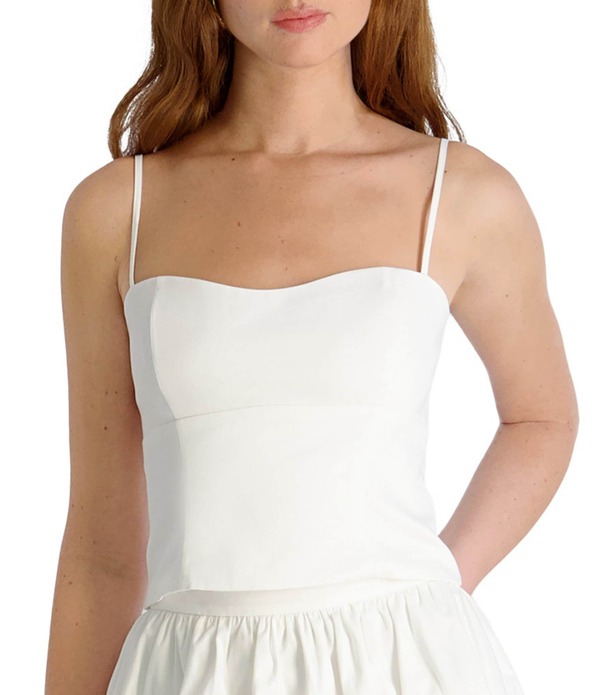 フレンチコネクション レディース トップス シャツ ノースリーブ French Connection Sateen Sweetheart Neck Sleeveless Coordinating Bustier Cami Top Summer White ホワイト