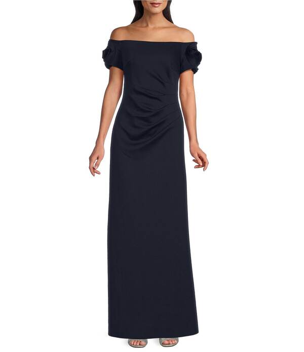 ルボ レディース トップス ワンピース Livia Jolie By Le Bos Rosette Trim Off The Shoulder Longownavy ネイビー|ReVida 店