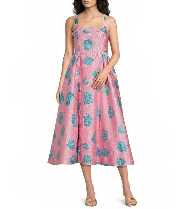 リリーピュリッツァー レディース トップス 衣装 midi ノースリーブ Lilly Pulitzerissy Jungle Flower Brocade Square Neck Sleeveless Midi Dress Conch Shell