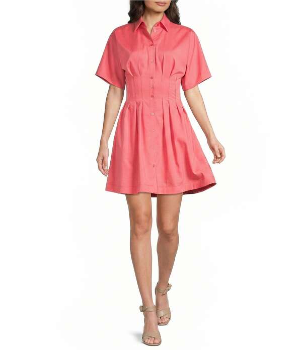 アレックスマリー レディース トップス ワンピース ミディ シャツ Alex Marie Sophia Collared Short Sleeve Midi Shirtdress Watermelon