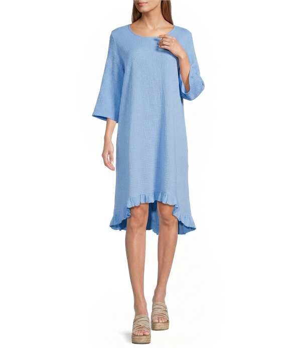ブライン ウォーカー レディース トップス ワンピース コットン Bryn Walker Zaida Cotton Gauze Round Neck 3/4 Sleeve High-Low Tunic Dress Estero