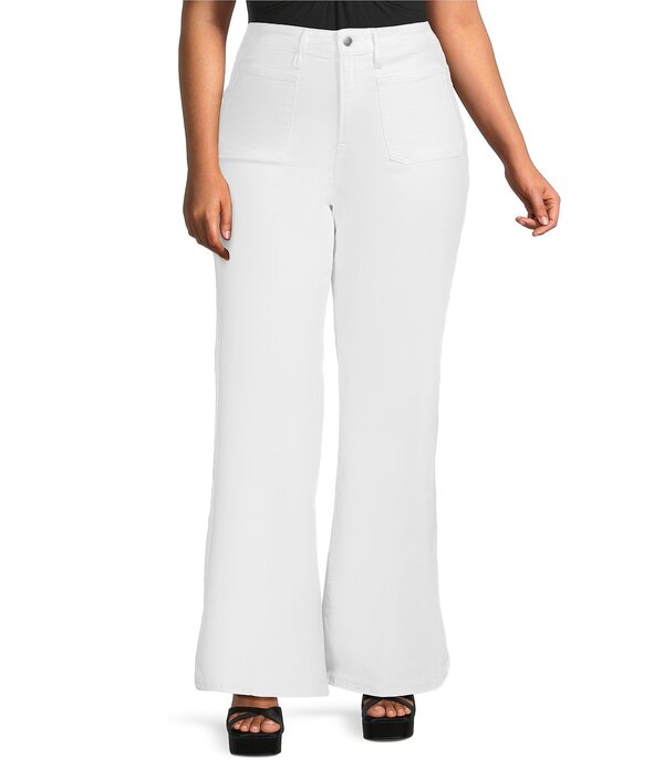 グッドアメリカン レディース ボトムス デニムパンツ ワイドレッグ プラスサイズ ジーンズ Good American Plusize Good Waist Palazzo High Rise Wide Leg Denim Jeans White001 デニム｜ReVida 店