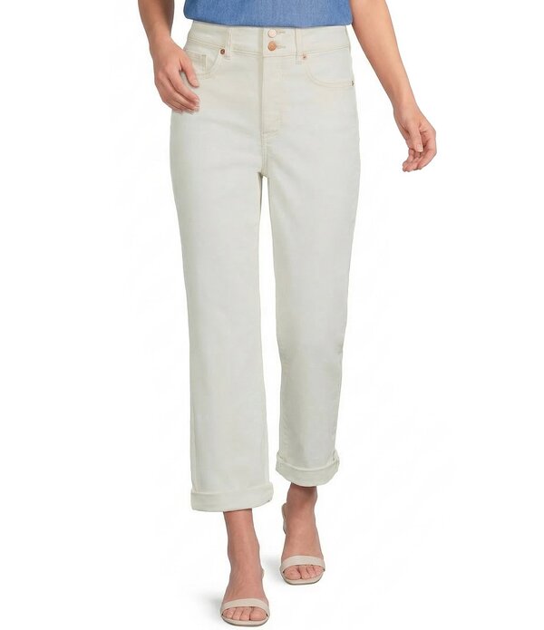 エヌワイディージェイ レディース ボトムス ジーンズズボン下 引っ切り無い クロップド デニム NYDJ Stretch Denim LiftuckR Technology Straight Leg Cropped Jeans Vintage White 白いこと