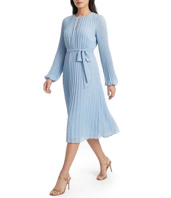 サムエデルマン レディース トップス 衣裳 労働者の一団のど首 A 伝達ルート MIDI 繻子 Sam Edelman Satin Crew Neck Long Sleeve A-Line Midi Dressky レディースファッション-ワンピース