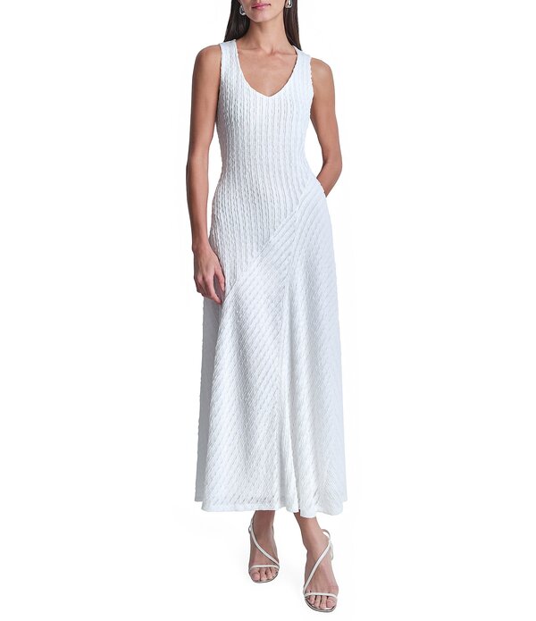 ダナキャラン レディース トップス ワンピース A ライン ノースリーブ ニット マキシ DKNY by Donna Karan Knit Scoop Neck Sleeveless A-Line Maxi Dress Ivory アイボリー｜ReVida 店 26,520円