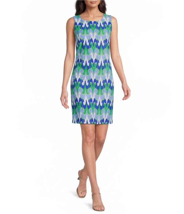 ジュードコーナリー レディース トップス ワンピース クルーネック プリント ノースリーブ Jude Connally Beth Jude Cloth Paradise Ikat Print Crew Neck Sleevelesshift Dress Paradise Ikat Cobalt コバルト 37,570円