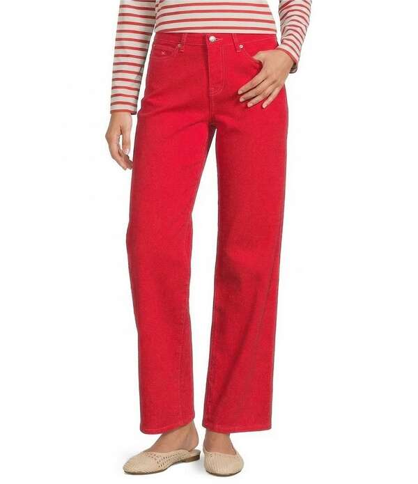 フランセスバレンタイン レディース ボトムス デニムパンツ ワイドレッグ ジーンズ FRANCES VALENTINE Ace Denim Wide Leg Jeans Red レッド