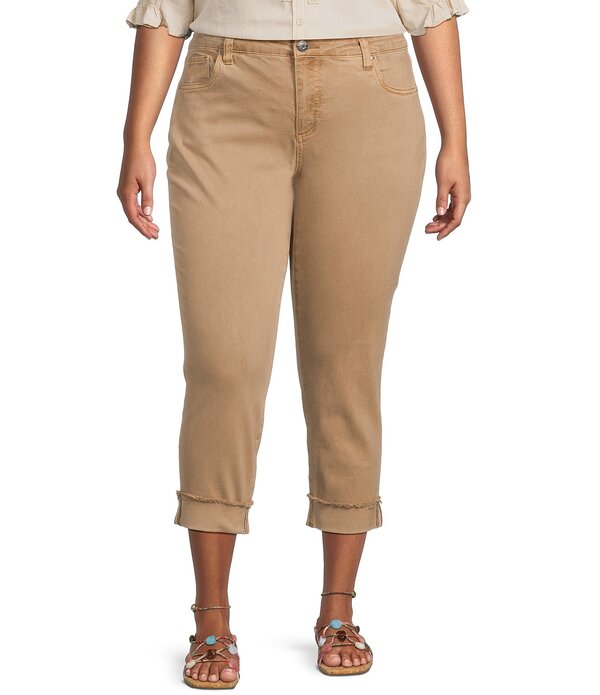 カットフロムザクロス レディース ボトムス デニムパンツ プラスサイズ ジーンズ KUT From The Kloth Amy Plusize Straight Crop Jeans Cappuccino|ReVida 店
