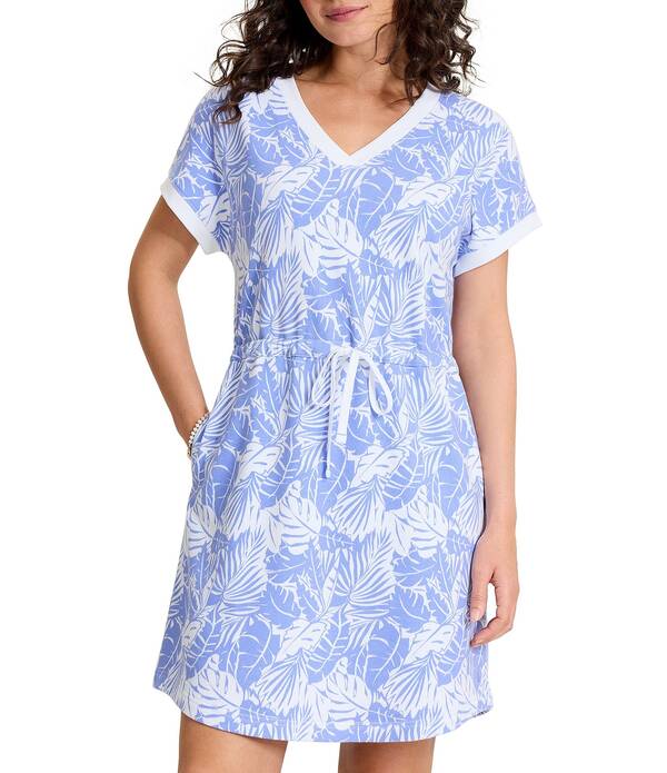 トッミーバハマ レディース トップス ワンピース Vネック コットン Tommy Bahamarina Del Mar Palmae Beach Cotton V-Neck Short Sleeve Shift Dress White ホワイト