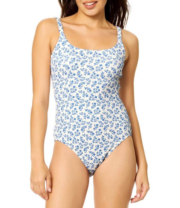 ライジンズ レディース トップス 衣装 Raisins Daisy Dreamer Texture Scoop Neck Tank One Piece Swimsuit Blue 青み