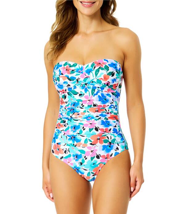 アンコール レディース トップス ワンピース フラワー柄 ストラップレス フラワー Anne Cole Floral Frontwistrapless Bandeau One Piece Swimsuit Multi Color マルチカラー