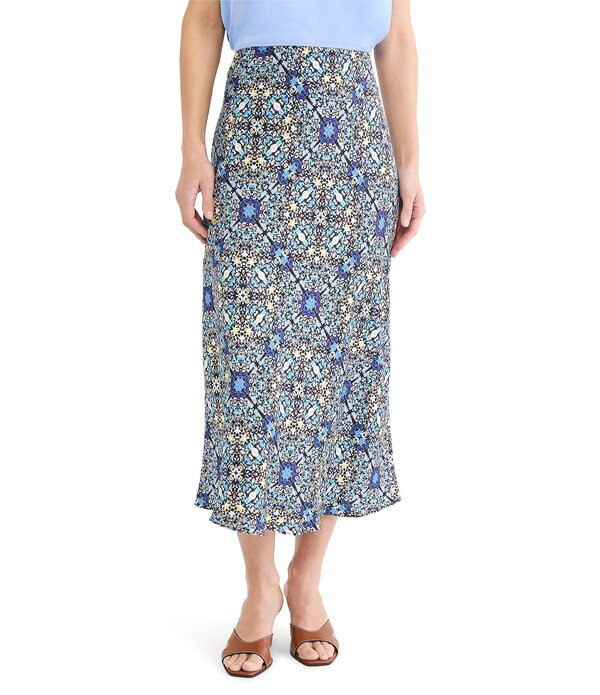 ニックアンドゾー レディース ボトムスカート A ライン NIC + ZOE Filigree Tile A-Line Slip Skirt Blue Multi ブルー|ReVida 店