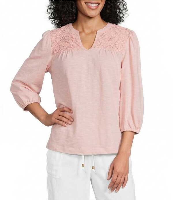 ウエストバウンド レディース トップス シャツ Vネック Westbound V-Neck 3/4 Sleeve Top Blossom|ReVida 店