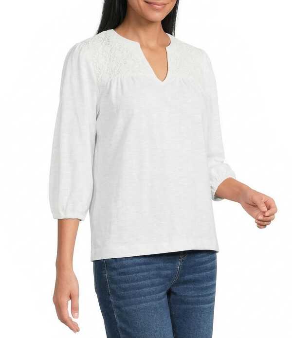 ウエストバウンド レディース トップス シャツ Vネック Westbound V-Neck 3/4 Sleeve Top Dark Cream クリーム|ReVida 店