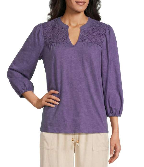 ウエストバウンド レディース トップス シャツ Vネック Westbound V-Neck 3/4 Sleeve Top Mystical｜ReVida 店