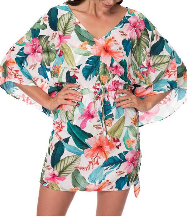 ジャントゼン レディース トップス ワンピース Jantzen Hawaiian Sunrise June Short Sleeve Tunic Swim Cover-Up Multi マルチカラー｜ReVida 店 14,746円