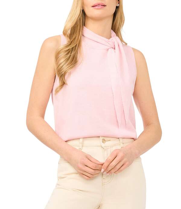 セセ レディース トップス シャツ ノースリーブ ニット CeCe Knitie Neck Sleeveless Tank Charming Pink ピンク｜ReVida 店 15,315円