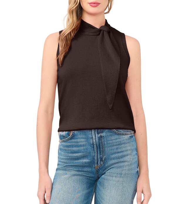 セセ レディース トップス シャツ ノースリーブ ニット CeCe Knitie Neck Sleeveless Tank Delicioso