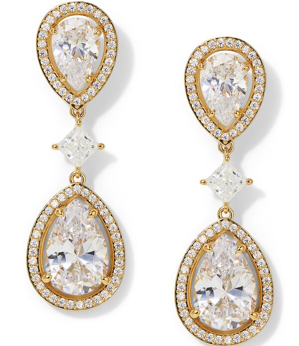 ナディール レディース アクセサリー ピアス・イヤリング Nadri Radiant Crystal Double Linearrings Gold ゴールド|ReVida 店