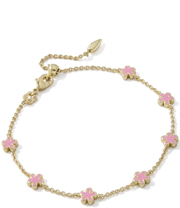 ケンドラスコット レディース アクセサリー ブレスレット・バングル・アンクレット Kendra Scott Jane Delicate Chain Line Bracelet Goldark Pink Enamel ピンク|ReVida 店