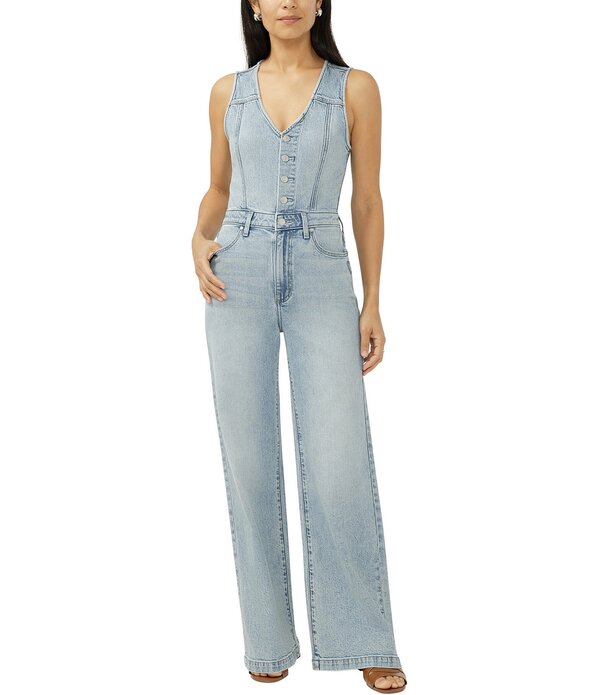 しろがね色 デニム レディース トップス 飛び降りる背広 限りない Silver Jeans Co. Vest Jumpsuit Holbox