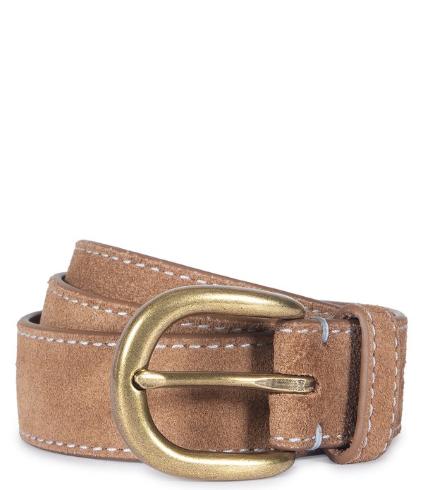 フライ レディース アクセサリー ベルト スエード コントラスト Frye Suede Contrastitching Belt Beige ベージュ｜ReVida 店
