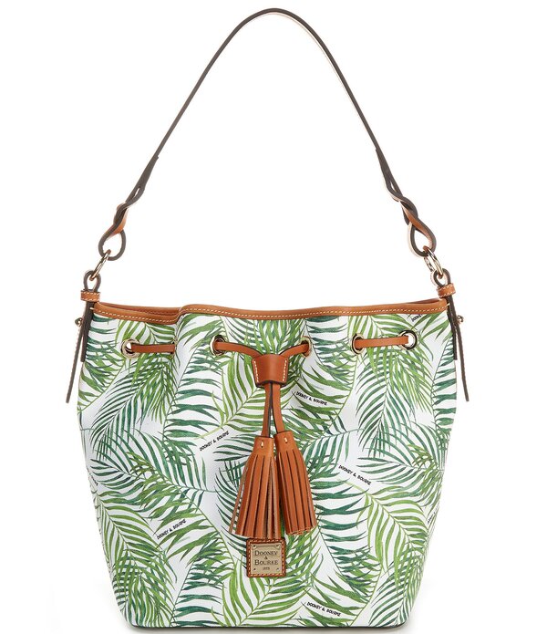 ドーネイアンドバーク レディース 御徒面子 Dooney \u0026 Bourke Siesta Key Tasha Palm Leaf Drawstring Bucket Bag White 白いこと