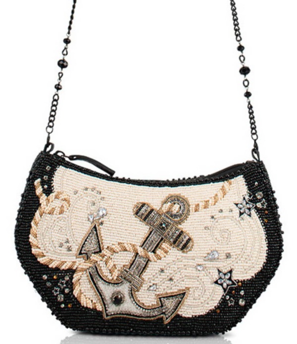 メリーフランセス レディース バッグ Mary Frances Hold Fast Black and Ivory Beaded Anchor Shoulder Bag Multi マルチカラー|ReVida 店