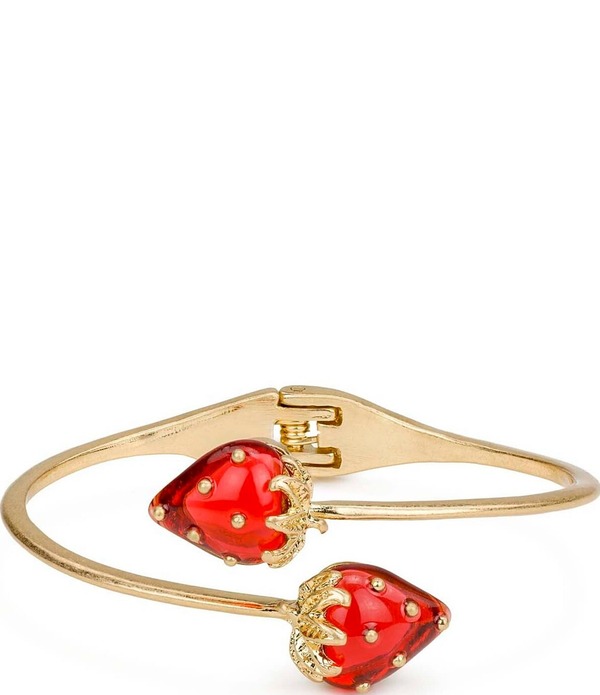 パトリシアナシュ レディース アクセサリー ブレスレット・バングル・アンクレット Patricia Nash Strawberry Bypass Hinge Bracelet Worn Gold ゴールド