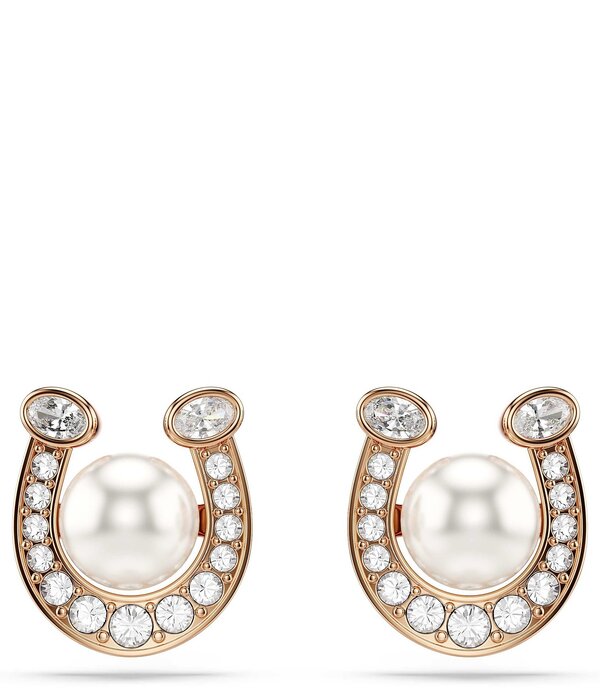 スワロフスキー レディース アクセサリー ピアス・イヤリング Swarovski Symbolica Crystal Pearl Horseshoe Stud Earrings Rose Gold ゴールド