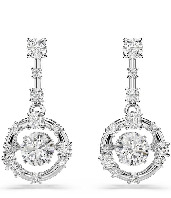 スワロフスキー レディース アクセサリー ピアス・イヤリング Swarovski Constella Round Cut Dancing Stone Drop Earringsilver シルバー