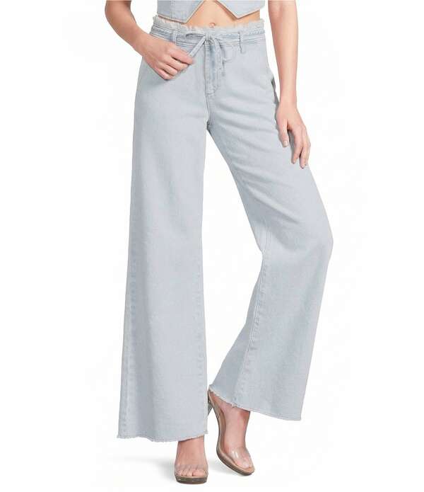 ジービー レディース ボトムス カジュアルパンツ ワイドレッグ デニム GB Coordinating Wide Leg Tie Waist Denim Pants Light Wash デニム