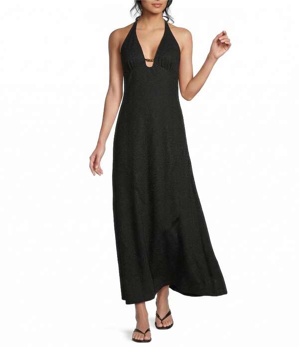 ジービー レディース トップス ワンピース マキシ ホルター GB Solid Halter Maxi Dress Black ブラック|ReVida 店